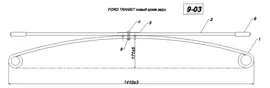 FORD TRANSIT новый кузов рессора задняя (Арт. IR 09-03)